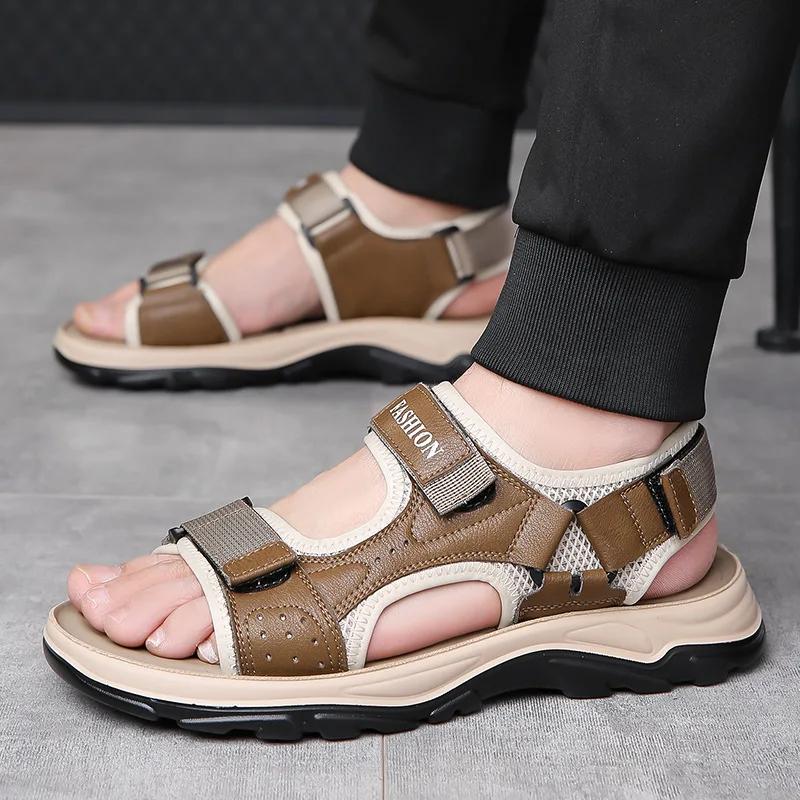 Сандалии мужские летние новые дизайнерские модные дышащие спортивные сандалии на открытом воздухе модная повседневная пляжная обувь мужская