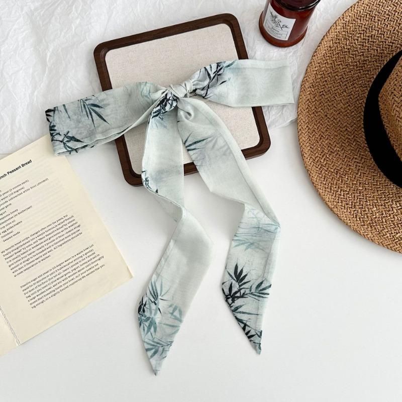 Silk Scarf, Long Bow Braided Hair Band, Neck Protector, Small Scarf, Multi-purpose Bag, Hat Streamer, Waist Belt.