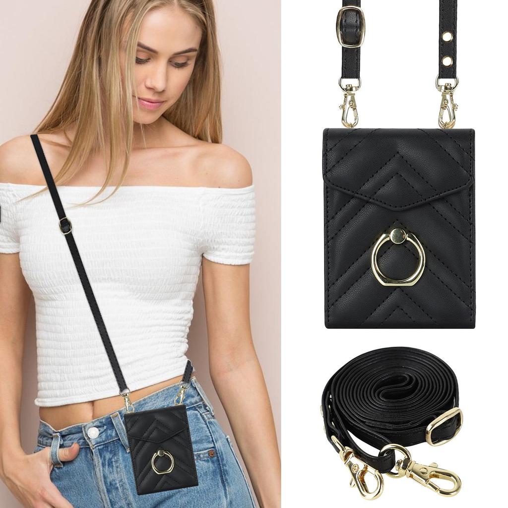 Модный кожаный чехол для телефона Samsung Galaxy Z Flip 5 4 Z Flip 3 5G с длинным ремешком через плечо, сумка-кошелек, защитный чехол