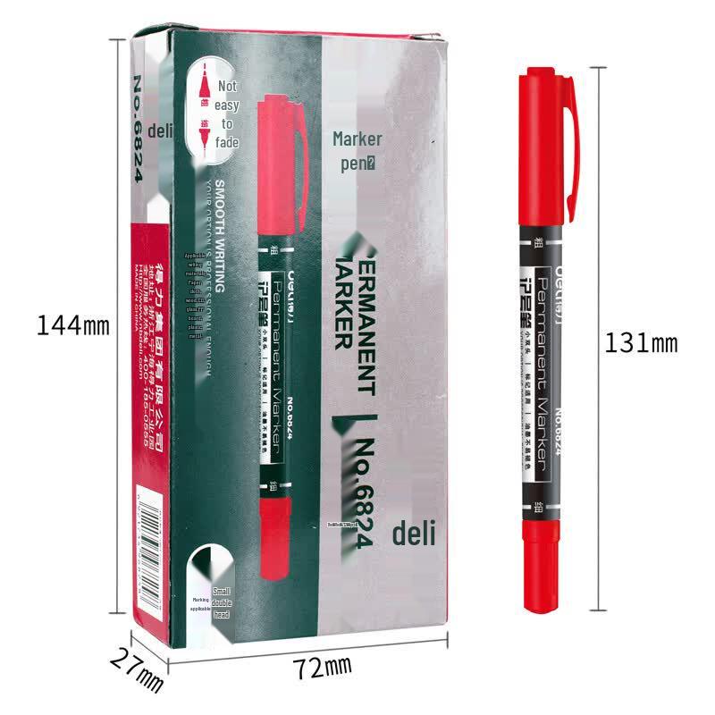 Deli 6824 Double-Ended Oil-Based Marker Pens