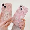 Nice Flower Pink Rabbit Love Cute Relif 3d Phone Case For Iphone 13 12 Promax 11 14 Pro Max Ins Cartoon Back Cover Fundas
