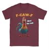 Men's Funny Chicken F-Caw-F What The Heli T Shirt Poultry Humor 100% Cotton Tops Funny Short Sleeve Tee Shirt Printing T-Shirt