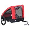Remorque pour animaux de compagnie rouge et noir tissu Oxford 100 % polyester