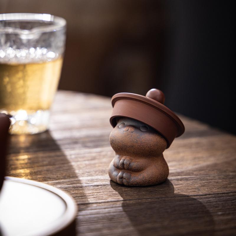 Старая горная грязь милый кот черепаха слиток чайный питомец украшение украшение для чайного столика ретро маленькое украшение керамическая крышка для чайной дорожки