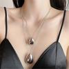 Stylish Waterdrop Pendant Necklace Simple Smooth Waterdrop Pendant Neckchain Adornment Eye Catching Neck Accessory  M
