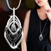 Fashion Geometric Crystal Necklaces & Pendant For Women Sweater Chain Collier Femme Statement Long Necklace Femme Collar Jewelry