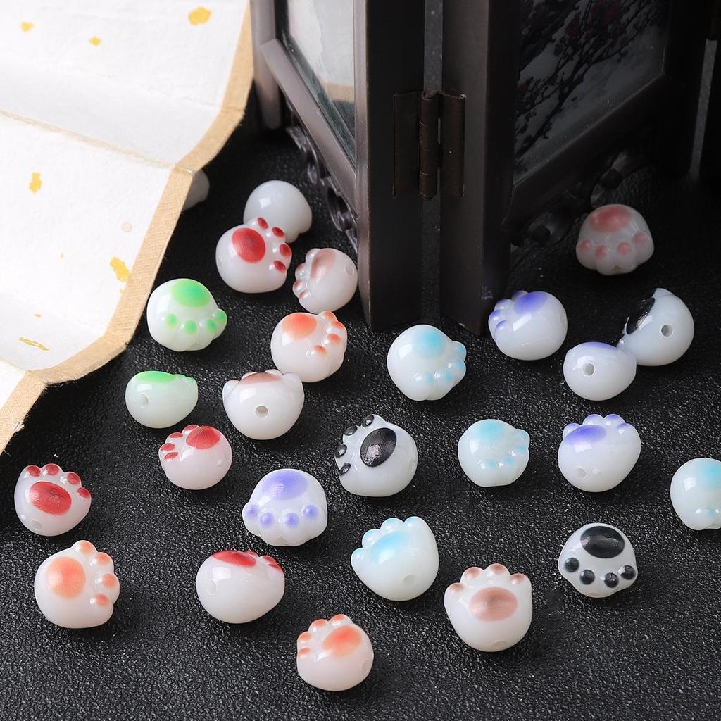 10 шт./пакет акриловые бусины в виде кошачьей лапы для изготовления ювелирных изделий DIY браслет серьги очарование украшения