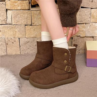 Женские модные слипоны, короткие ботинки, зимние теплые флисовые ботинки для снега на мягкой подошве с флисовой подкладкой, нескользящие повседневные спортивные ботинки для снега