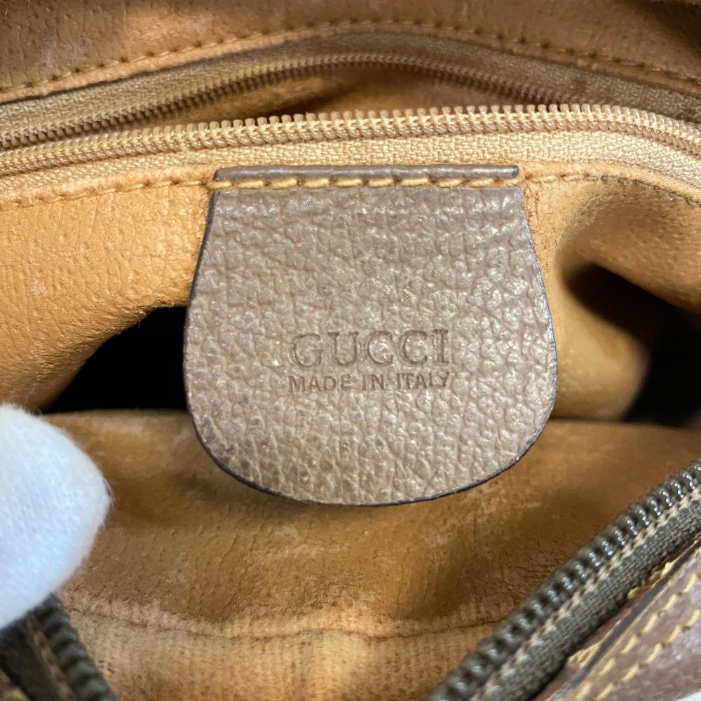 Gucci 6423 Винтажная Старая Сумка-Клатч Gucci с Узором GG из ПВХ Наплечная Сумка Коричневый ПВХ Б/У