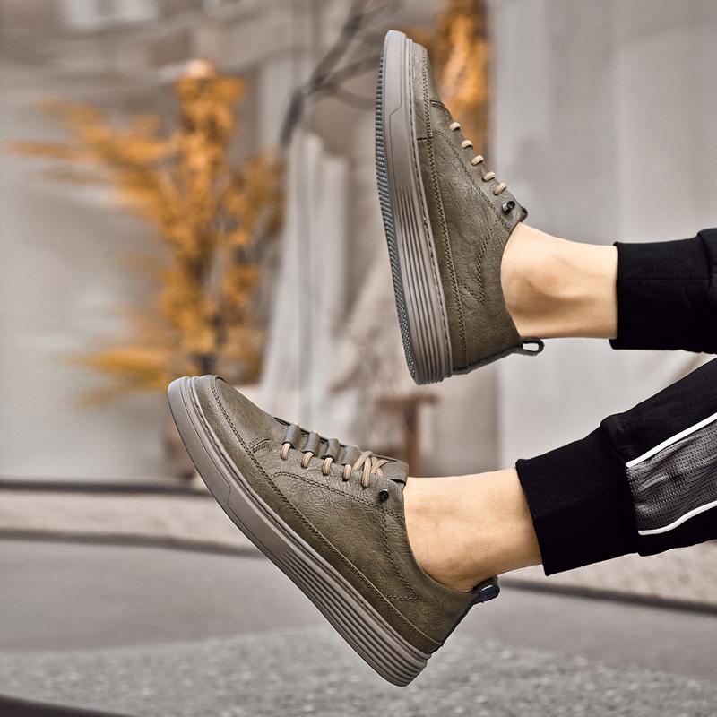 Модная обувь для скейтбординга из натуральной кожи, мужская обувь ручной работы, удобная мужская обувь на шнуровке, 2024 г., новое поступление, мужские кроссовки
