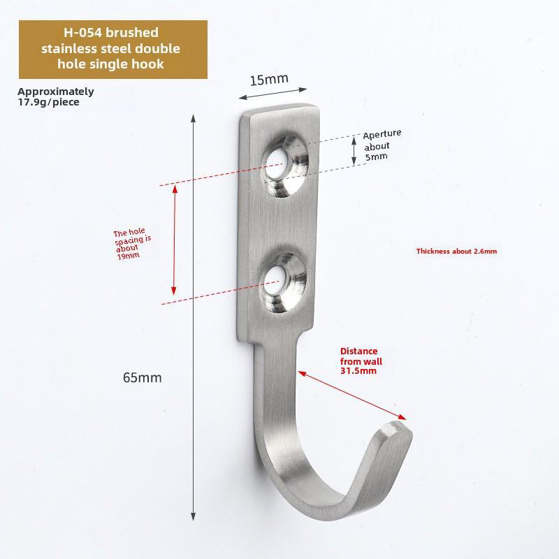 Black Stainless Steel Wall-Mounted Clothes Hook for Bathroom, Kitchen, or Door