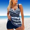 Women's Shoulder Strap Swimsuit Orange Eye-catching Clothing Print Bikini Tankini Swimsuit