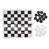 Checkers Set Stackable Black White Plastic Pieces Draughts Board Game with Transparent Box for 3 Years Old Above