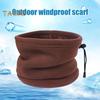 Men Scarf Winter Fleece Lining Solid Color Scarf with Adjustable Drawstring Thickened Velvet Warm Neck Gaiter
