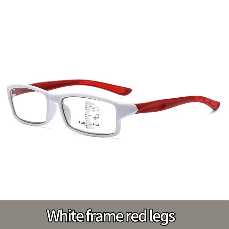 Модные спортивные очки для чтения с защитой от синего света для мужчин и женщин, противоскользящие прогрессивные мультифокальные очки для пресбиопии с высоким разрешением