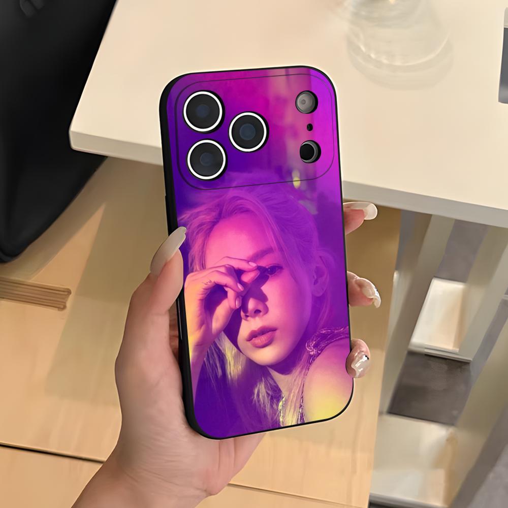 Singer Taeyeon Girl Phone Case For IPhone 17 Air 16 E Pro Max 15 14 13 Mini 12 Pro 11 Max Plus Black Soft Shell