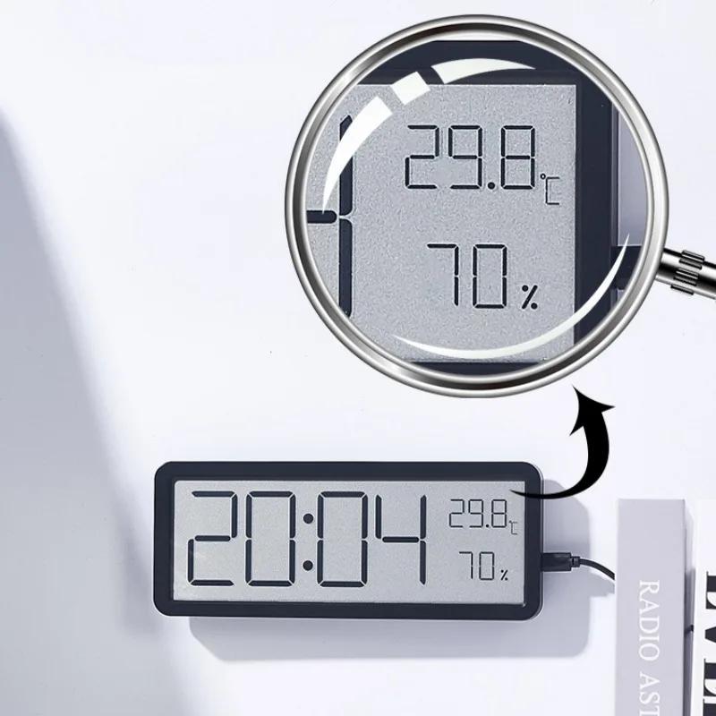 Настенный декор Большие цифровые настенные часы Электронный настенный ЖК-дисплей Многофункциональный индикатор температуры и влажности Украшение для дома