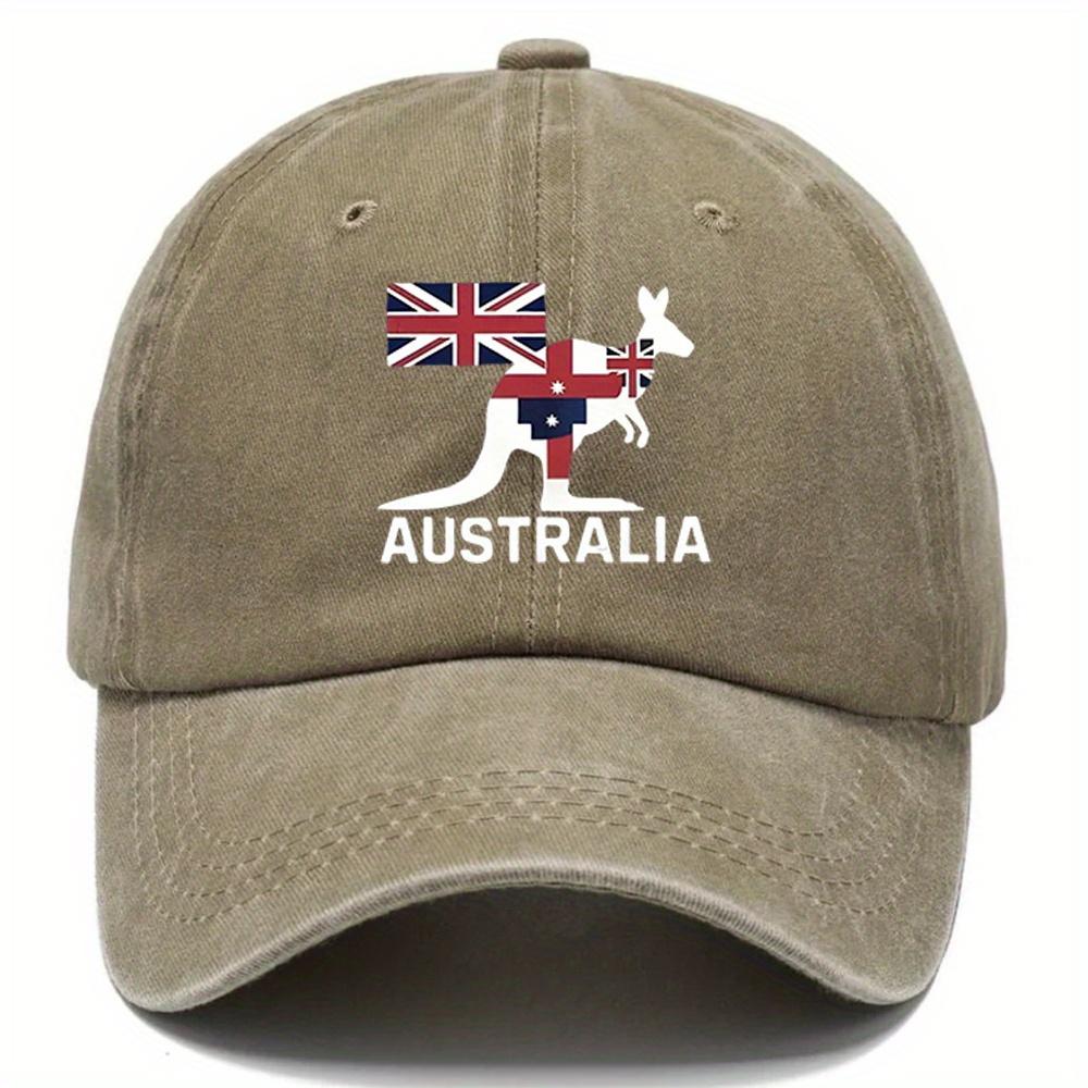 pc Australia Kangaroo Washed Hats Baseball Hats Hats with Multiple Color Options Adjustable Style DAD Hats Suitable for Out