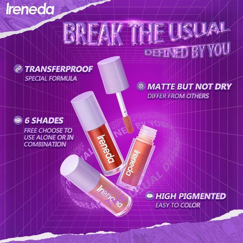 IRENEDA - Матовый блеск для губ - 6 цветов