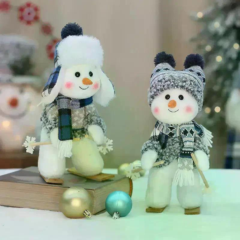 Рождественские украшения Домашние игрушки С Новым годом Подарок Рождественский фестивальный орнамент Синие куклы-снеговики