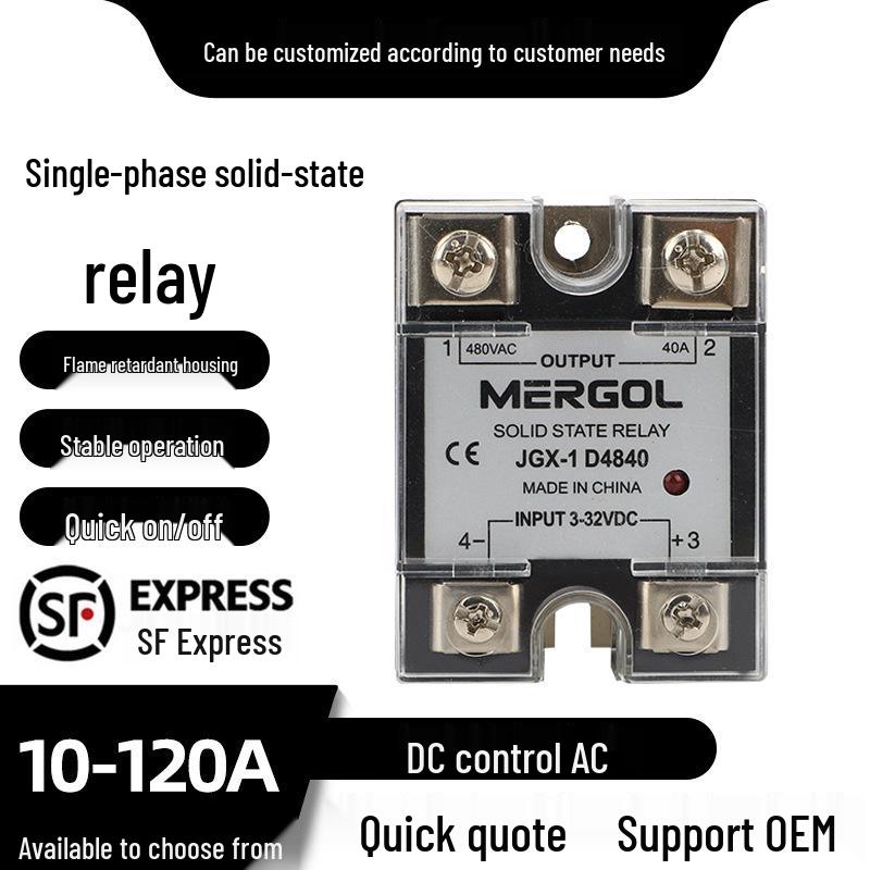 24V Single-Phase Solid State Relay SSR-40DA JGX-1D4840 DC to AC Control Relay
