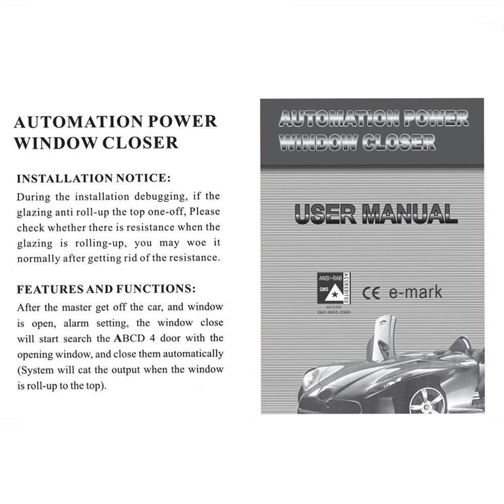 Power Window Closer with Wire Harness Intelligent Auto Close Windows Remotely Module for 4 Door Cars Accessories