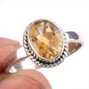 Натуральный драгоценный камень цитрин, ручная работа, ювелирное кольцо из чистого серебра 925 пробы, размер 7,5 f2u86