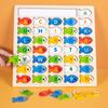 Children's Wooden Early Education Color Classification Enlightenment Digital Alphabet Cognitive Matching Magnetic Fishing Game Educational Toys
