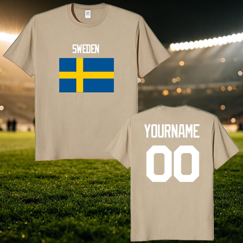 Sweden National Football Custom Name Number T Shirt Unisex Personalized Diy 2026 Football Tour Match Day Fan Streetwear Tee