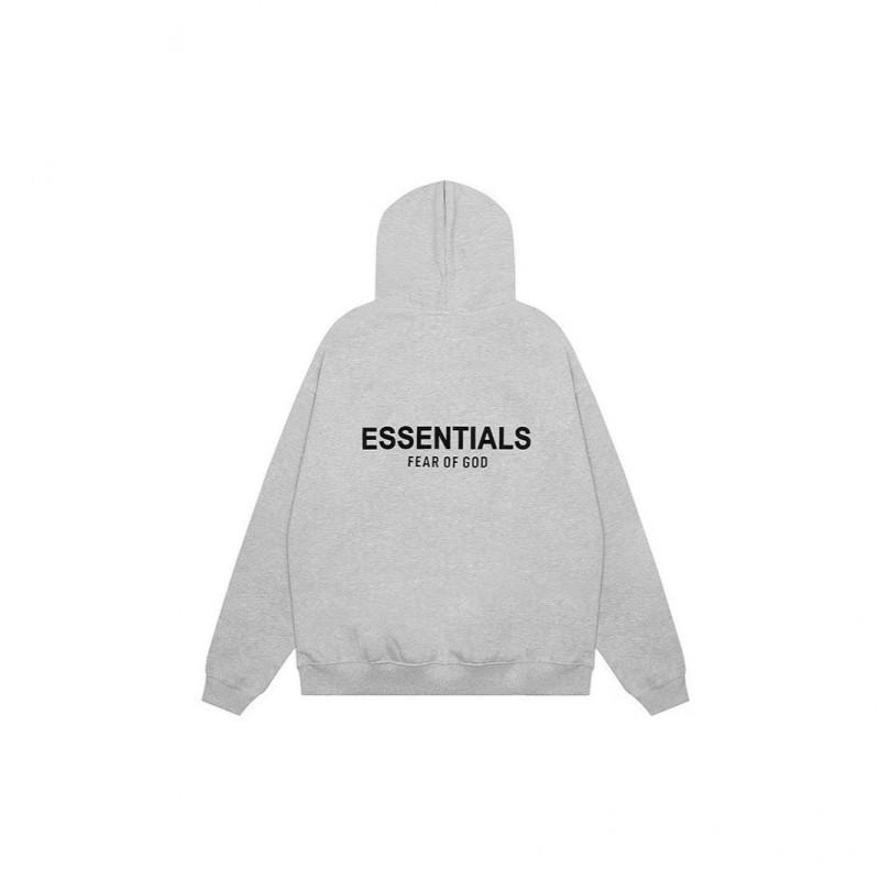 Essentials FOG Hoodie Black Flocked Letter Print Cotton Pullover Sweatshirt Teens