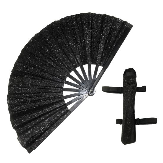 Yousheng Rave Folding Hand Fan Glitter Holographic Handheld Fan Rave Party Dancing Clap Fan for Festival Club Performance