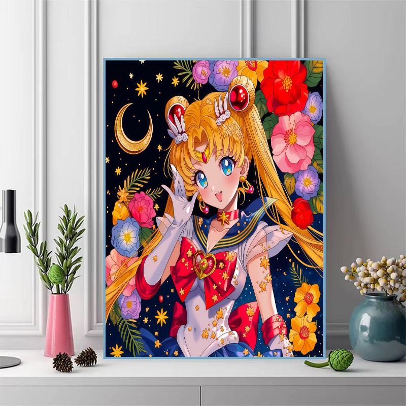 Sailor Moon2 100% Round Full Drill 5D DIY Diamond Painting Embroidery Cross Stitch Rhinestone Décor