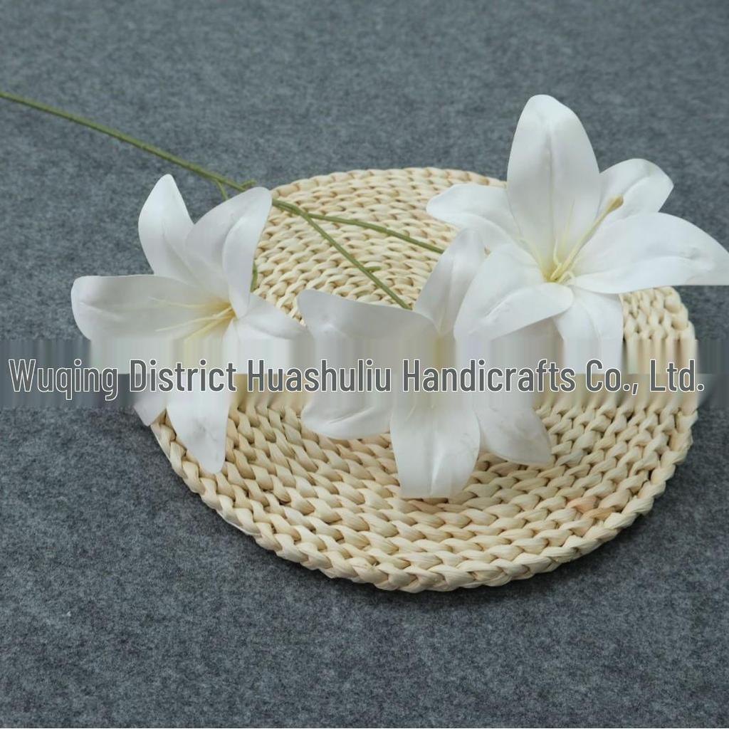 Triple-Head Silk Lily Bouquet for Wedding and Home Décor
