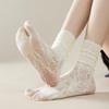 1Pairs Hollow Out Mesh Two-Toed Socks Lace High Tube Socks New Tabi Sox  Women
