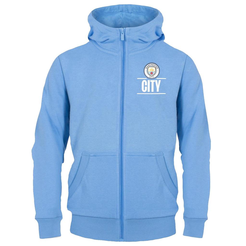 Manchester City FC Mens Fleece Full Zip Hoodie