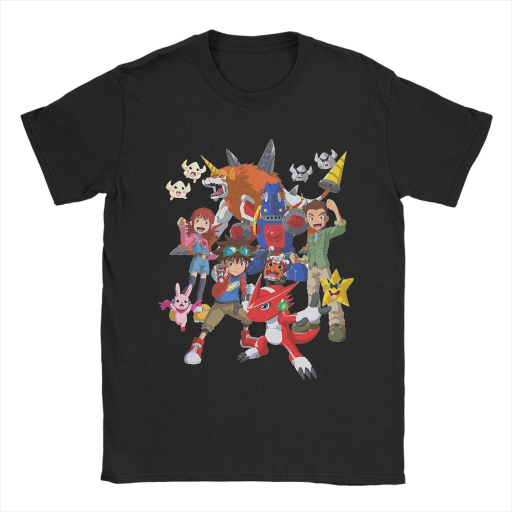 Аниме Digimon Футболка Мужская Женская 100% Хлопок Смешная Футболка Круглый Вырез Агумон Монстр Футболки Короткий Рукав Одежда Большого Размера