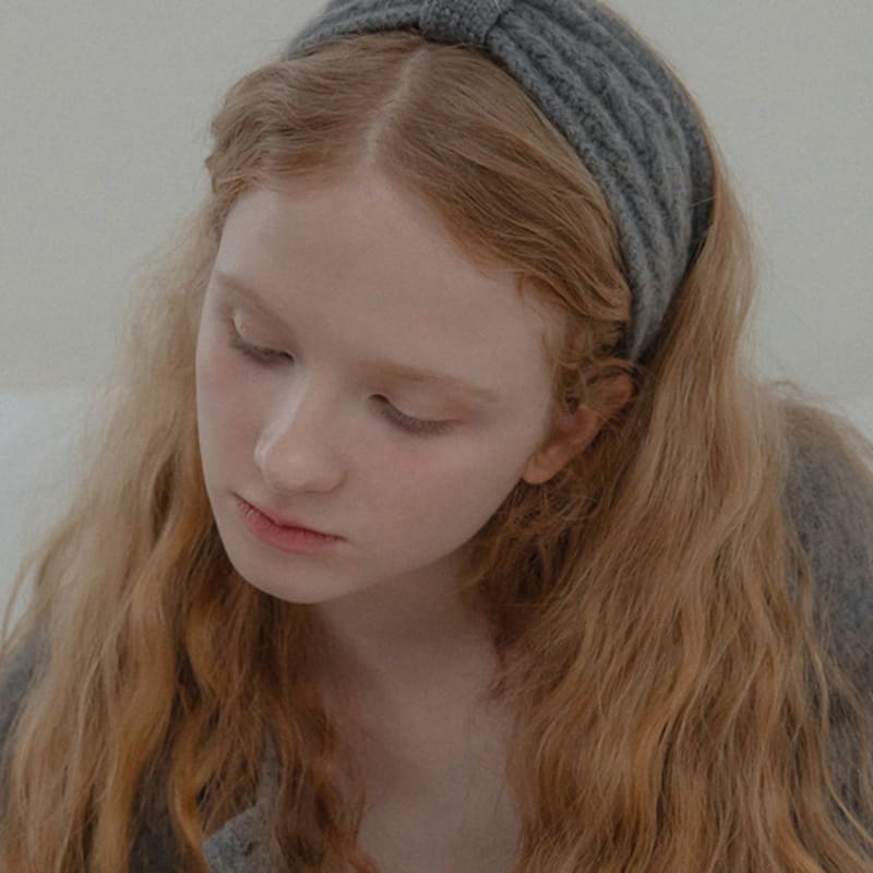 Mellotory 100% кашемировая кабельная повязка для волос (древесный уголь)