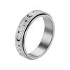 Women Men Ring Ring Star Anti Fidget Spinner Moon Stress Stainless Steel Couples Rotating Ring