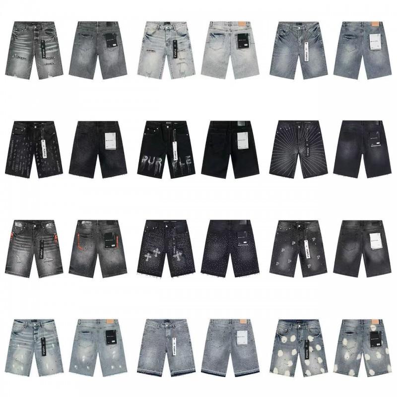 PurpleBrandJeans Distressed High-Street Denim Shorts Loose Fit Straight Cut 2026