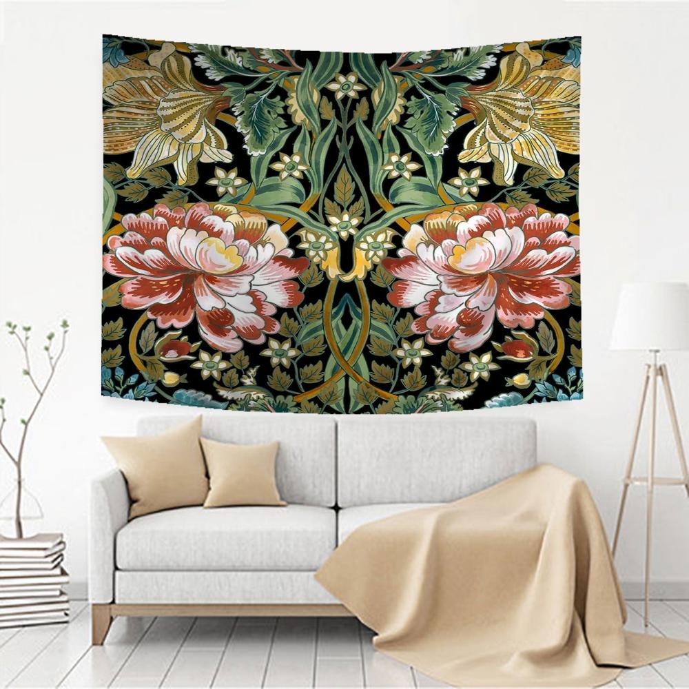 William Morris Strawberry Colorful Tapestry Wall Hanging Hanging Tarot Hippie Wall Rugs Dorm Art Home Decor
