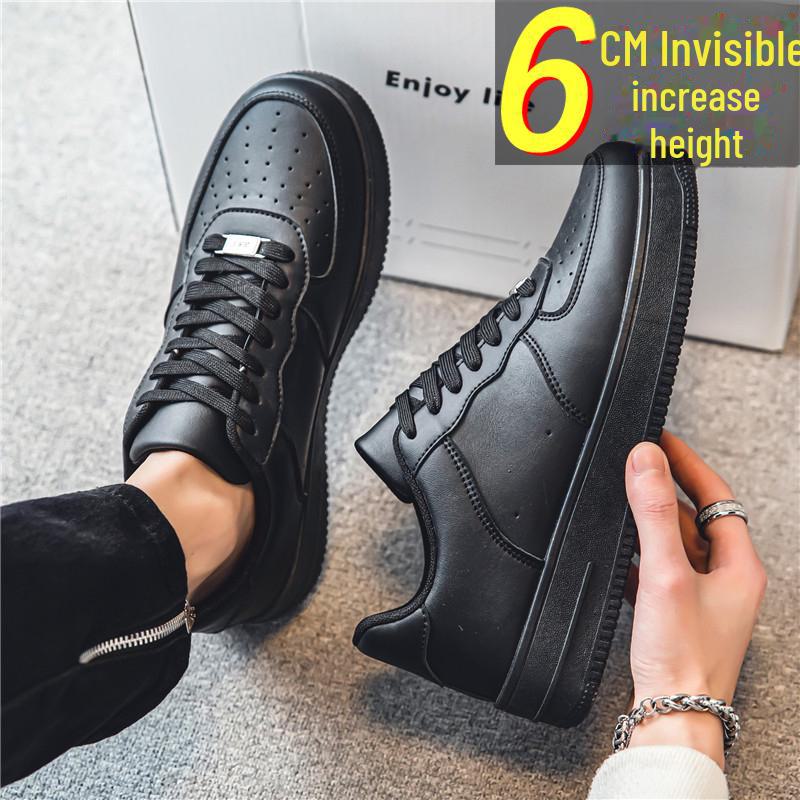 Men's Black Casual and Trendy Air Force Sports Shoes for Autumn and Winter