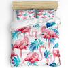 Nordic Style Pink Flamingo Duvet Cover Bed Bedding Set Home Textile Quilt Cover Pillowcases Bedroom Double Bedding Set No Sheet