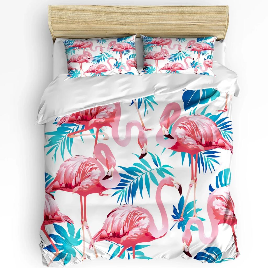 Пододеяльник в скандинавском стиле с розовым фламинго, комплект постельного белья, домашний текстиль, пододеяльник, наволочки, двуспальный комплект постельного белья без простыни