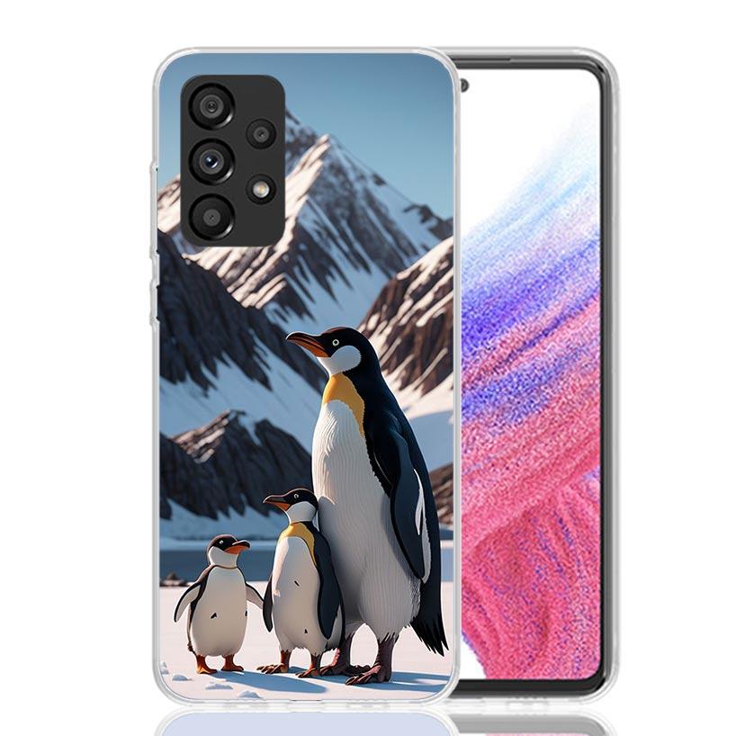 Penguins Love At The North Pole Phone Case for Samsung Galaxy A17 A16 A15 A14 A13 A57 A56 A55 A54 A53 A37 A36 A35 A34 A33 A26 A2