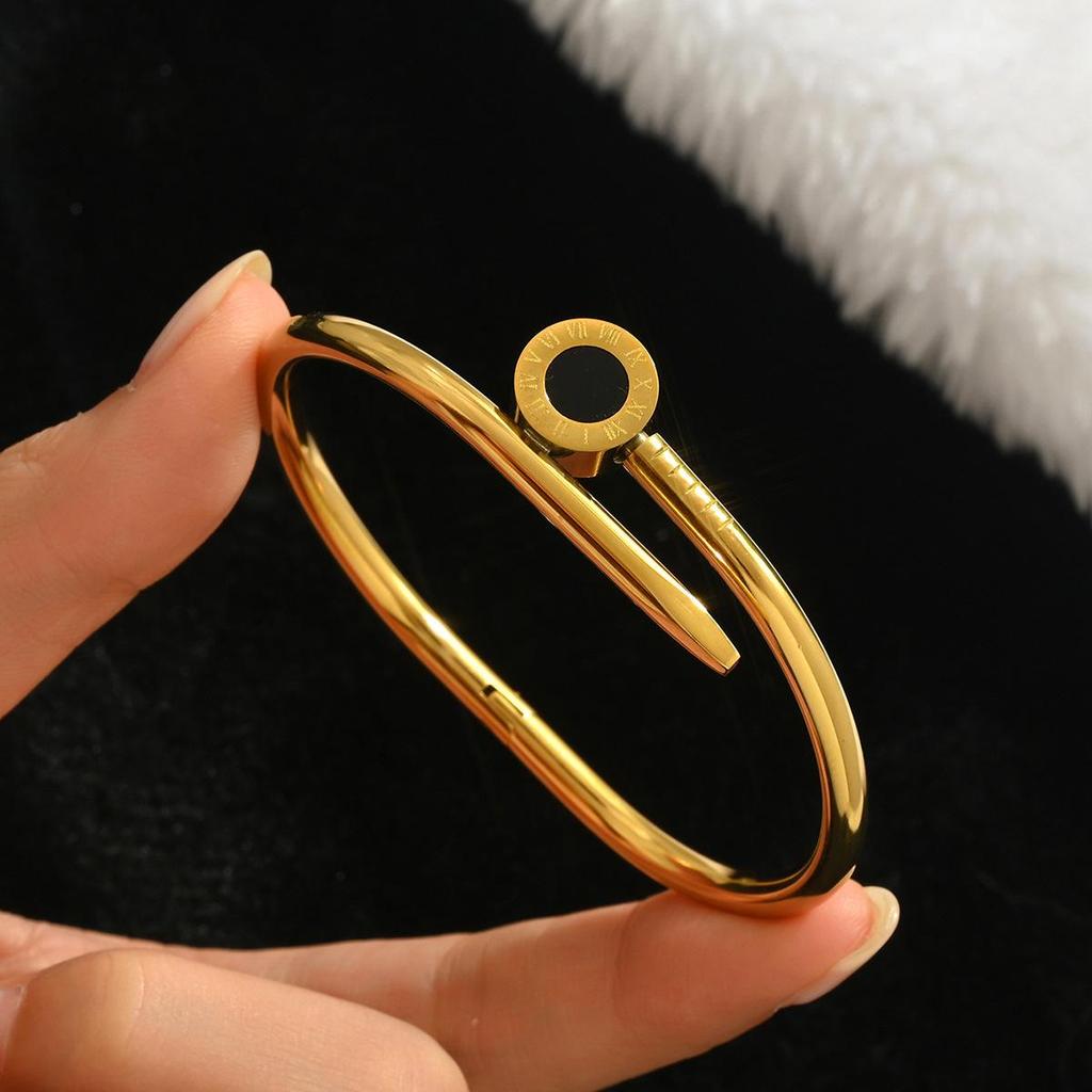 Браслет-гвоздь с бриллиантами из титановой стали - Женская минималистичная мода, Горячо продаваемые женские аксессуары