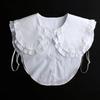 Ruffle Lapel White Fake Collar Women Detachable Collars Scarf False Collar Shirt Tie Plaid Female Removable Dickie Shirt Women