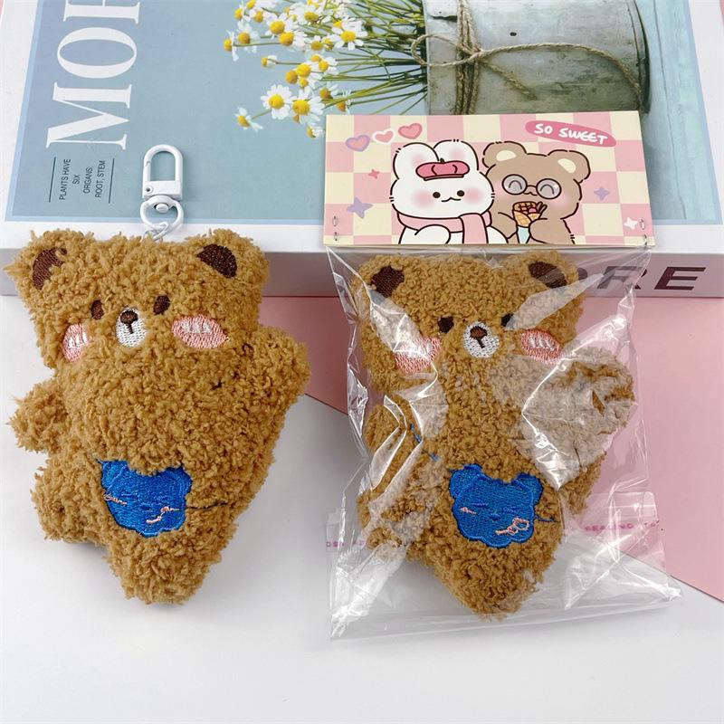 Плюшевый медведь брошь-подвеска для сумки, шарфа, одежды - милый мультяшный дизайн