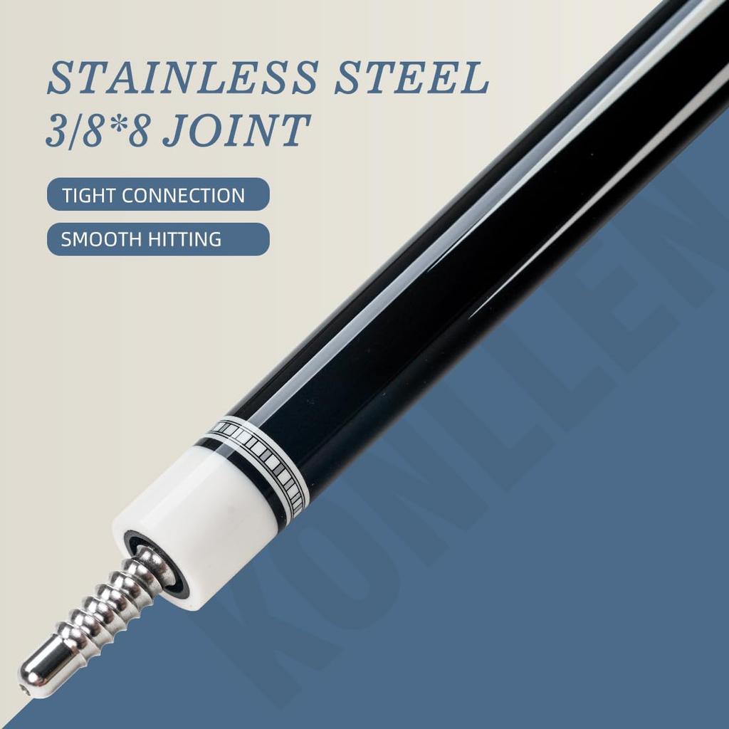 KONLLEN Pool Cue Stick 147cm Billiard Cue Stick Cue Head XTC Ferrule Extension Cue Bag 10.5mm, 11.5mm, 12.5mm