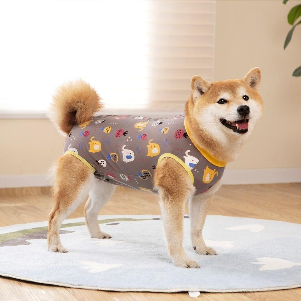 Мультяшный защитный комбинезон для собаки от вылизывания Хлопковый костюм для стерилизации собаки Боди для собаки Уход за питомцами