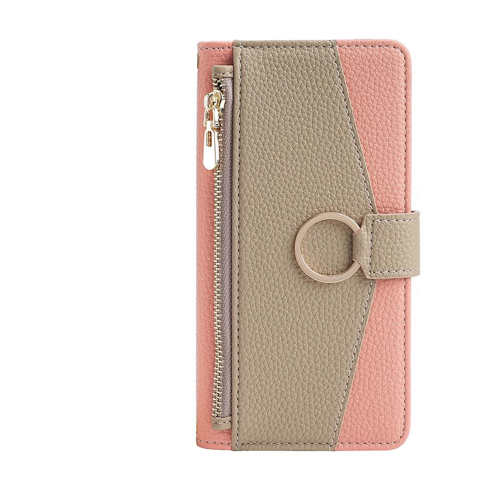 Magnetic Card Slot Mirror Leather Case for Iphone 16 Pro Max 16E 15 Plus 14 13 12 11 Long Hardware Chain Zipper Crossbody Wallet